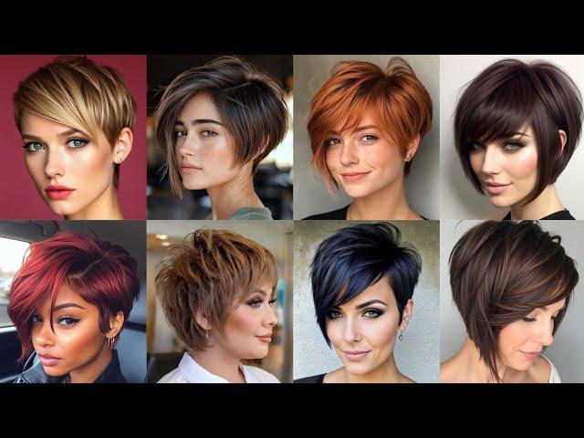 Elegant Beautiful Pixie Bob Haircut  for over 50 Natural Older Women's//undercut short Hair stylel