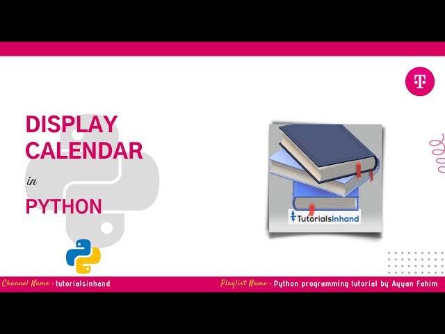 python program to display calendar