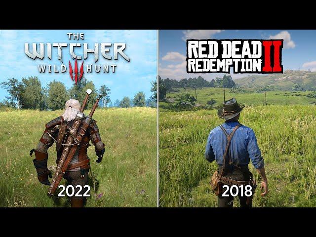 The Witcher 3 Next Gen vs Red Dead Redemption 2 - Physics and Details Comparison