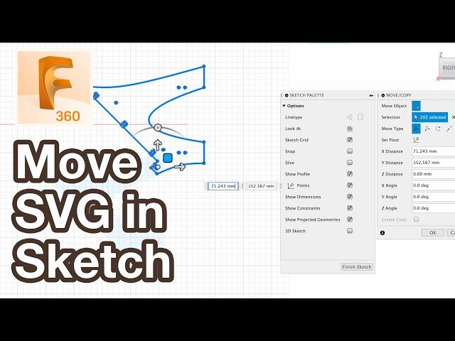 How to Move locked SVG in Fusion 360