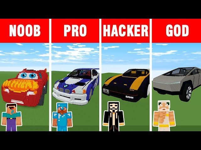 Minecraft NOOB vs PRO vs HACKER vs GOD: SPORT CAR BUILD CHALLENGE in Minecraft / Animation