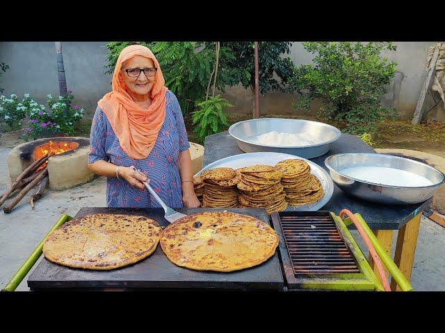 KING of BIG SIZE PARATHA | Big Aloo Paratha | Indian Street Food | Veg Village Food