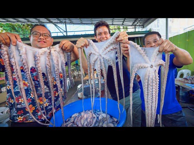 200 Kilos of Fish!! UNSEEN FILIPINO SEAFOOD - Freshest Adobo Octopus in Cebu, Philippines!