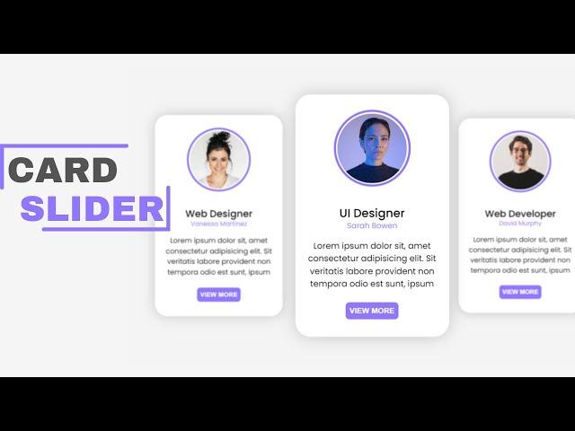 Card Slider Using HTML CSS & Swiper.js | How to make Our Team Section Carousel