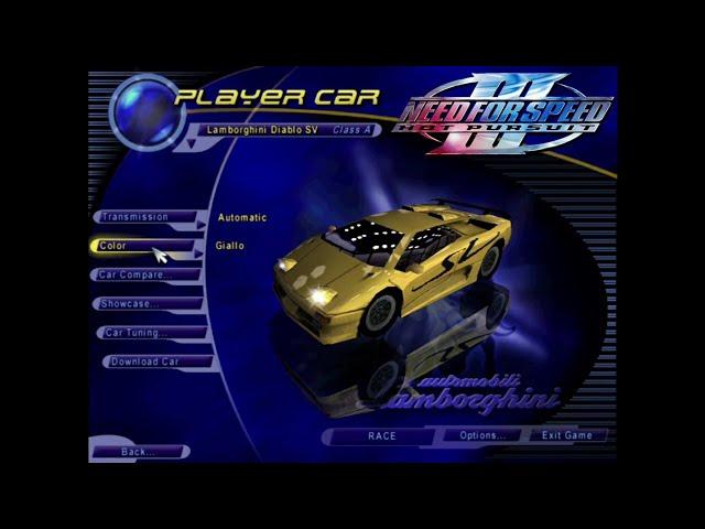 Need For Speed III: Hot Pursuit [PC] - All Cars List