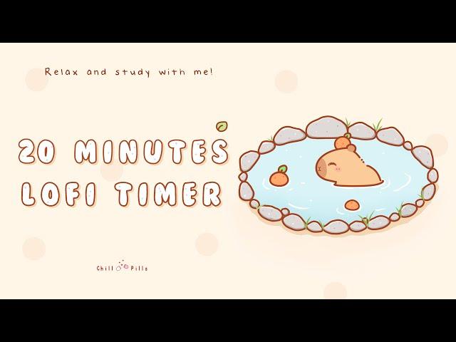 20 minutes - Relax & study with me Lofi | Cozy capybara #timer #20minute  #pomodoro  #lofi