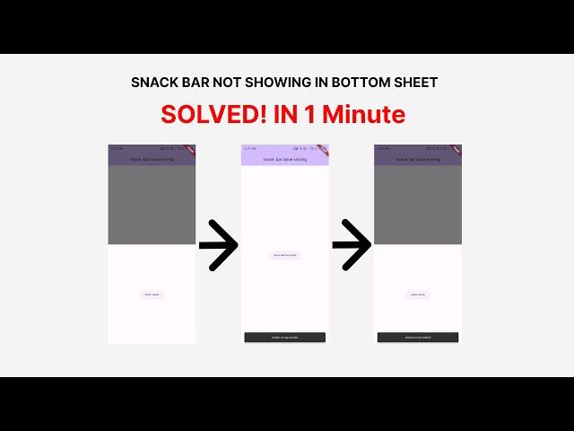 flutter Bottom Sheet snack bar not showing fixed in 1 minute