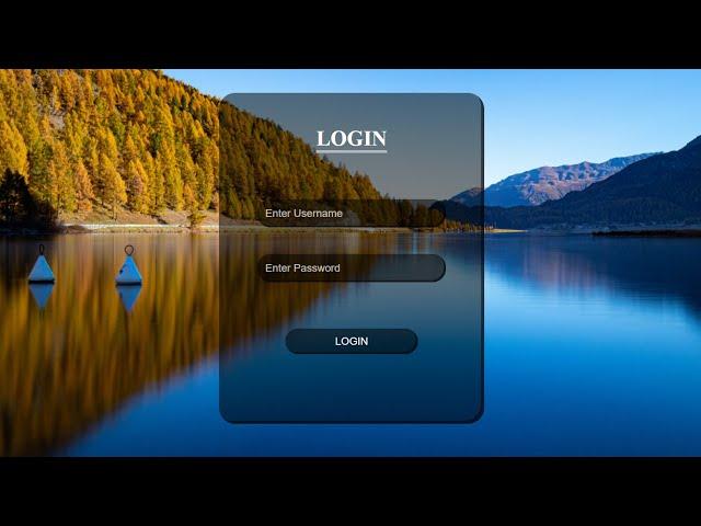 Transparent Login Form With Glass Effect Using HTML CSS 2021 | HTML CSS Tutorials | Tutorials Dev