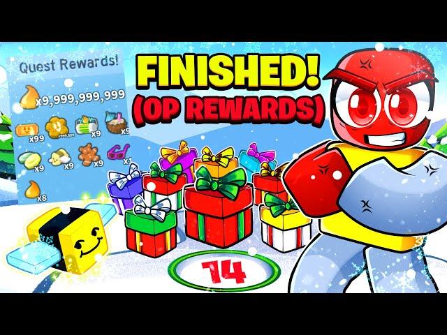 I FINISHED HONEY BEES PAINFUL BEESMAS QUEST & OPENED 14TH GIFTBOX (OP REWARDS) (Bee Swarm Simulator)