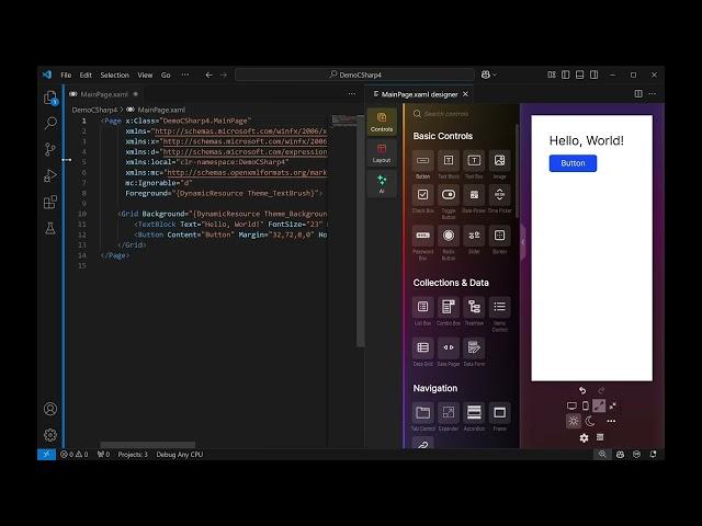 OpenSilver XAML Designer in Visual Studio Code: Full Demo & Tutorial