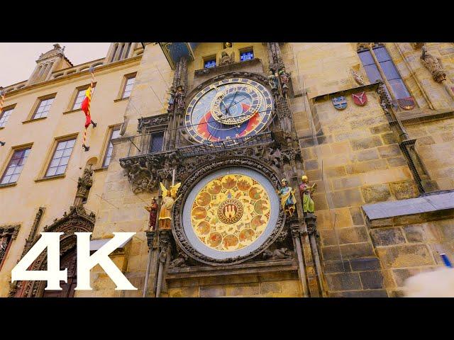 Prague Walking Tour 4K | Rainy Day Exploration | Czech Republic