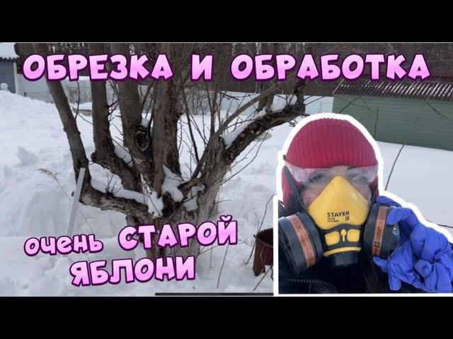 ОБРАБОТКА И ОБРЕЗКА очень СТАРОЙ ЯБЛОНИ.Моё 8 марта на даче.