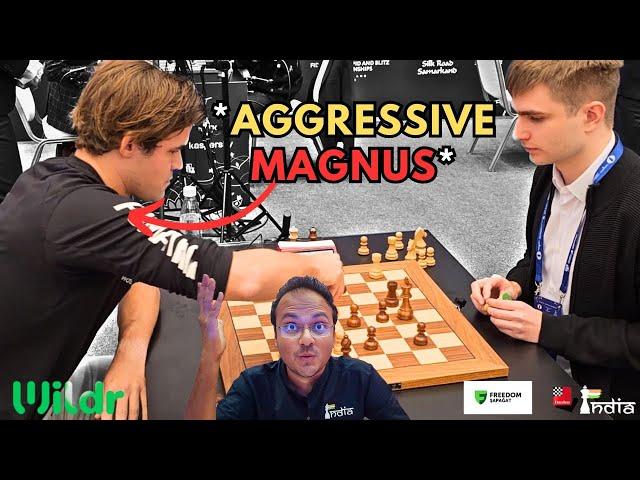 What an attacking game by Magnus Carlsen | Carlsen vs Sarana | World Blitz 2023