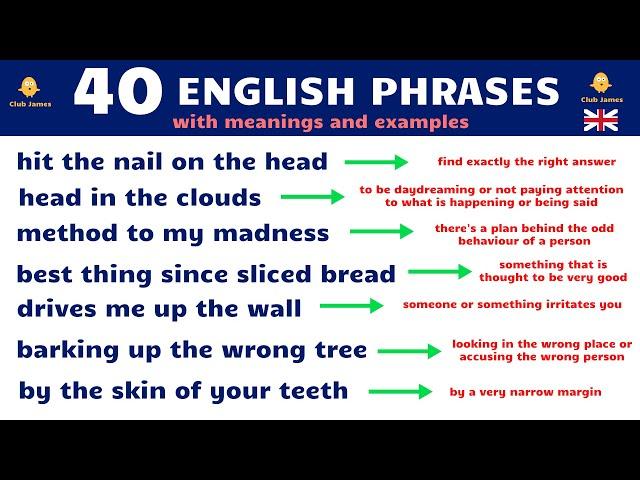 40 Interesting ENGLISH PHRASES that NATIVE SPEAKERS USE