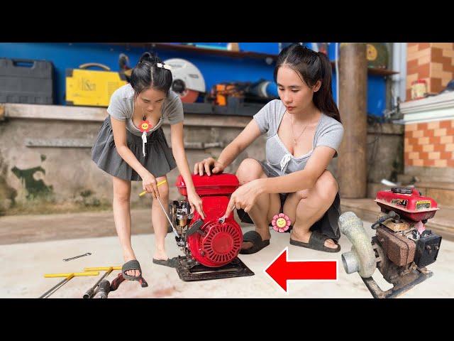 Genius girl repairs and restores water pump that hasn't been used for 10 years#make #tools#diy