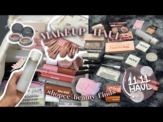  MAKEUP HAUL: 11.11 shopee beauty finds, issy, grwm, chu chu beauty, pinkflash