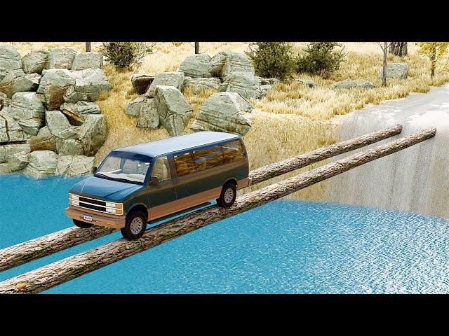 Mobil vs Log Bridge #9 - BeamNG Drive