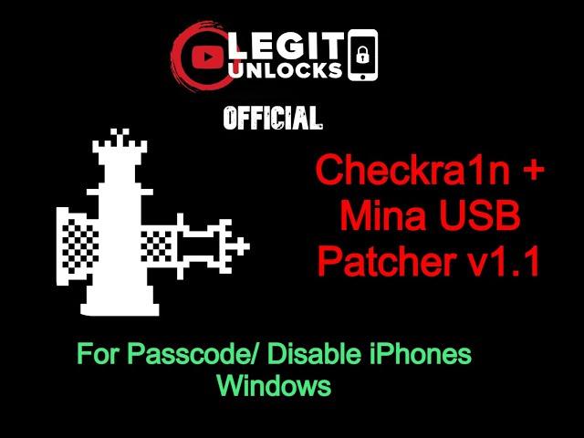 LUExclusive : Mina USB for Windows + Patched Checkra1n + Checkra1n 12 for Passcode Devices