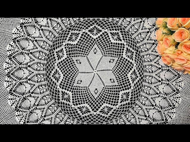 Crochet tablecloth, Flora, part 5 of 5