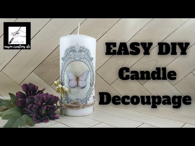 How to DECOUPAGE Rice Paper on a CANDLE – EASY DIY for Beginners