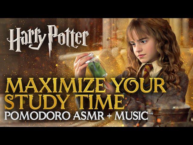 3h STUDY SESSION: WIZARDING RADIO + ASMR  Harry Potter Pomodoro Timer Hogwarts ASMR Sounds