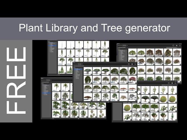 Free Plant Library and Free Tree Generator for all 3D Programs Unreal, Blender, Unity, Maya, 3dsMax