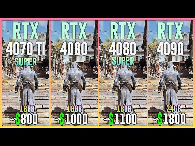 RTX 4070 TI SUPER vs RTX 4080 vs RTX 4080 SUPER vs RTX 4090 - Test in 20 Games