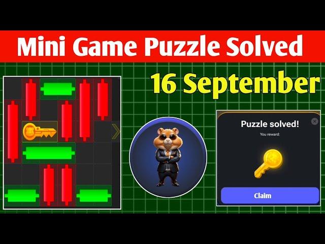 Key 59! | 16 September How To Solve Mini Game PUZZLE in Hamster Kombat (100% Solved!)