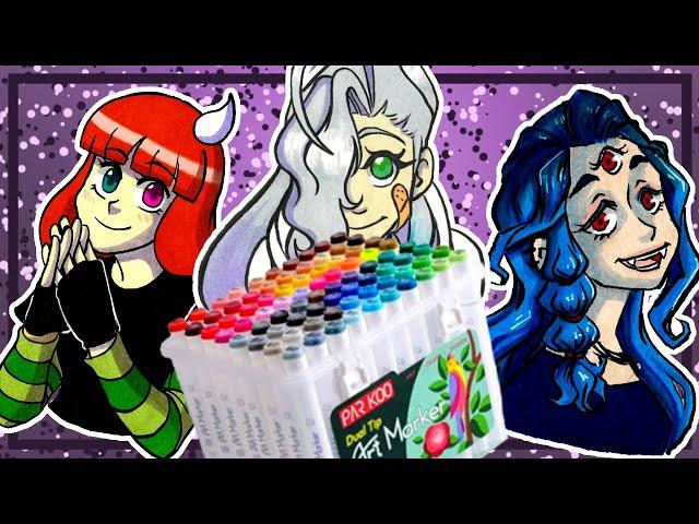 DRAWING YOUR OCs with ParKoo 80 Color Artist Markers + Review