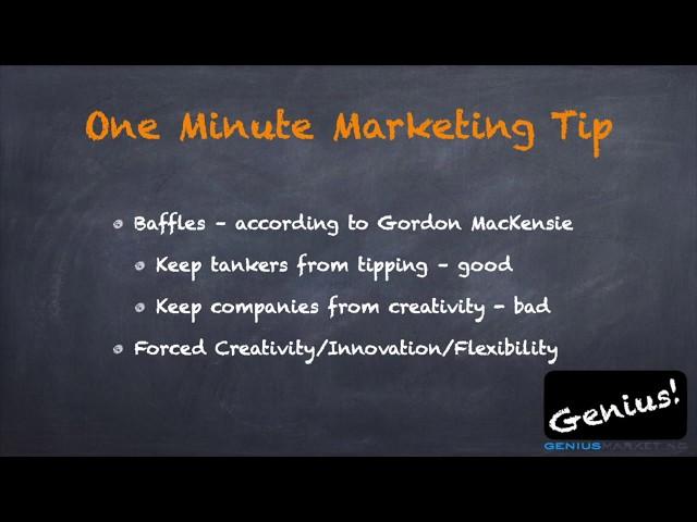 Innovate: GeniusMarketing.com One Minute Marketing Tip