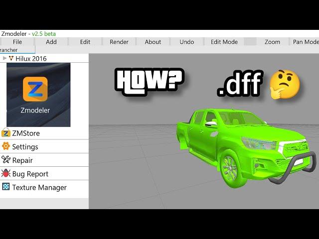 How to open .dff File? | #zmodeler | beta version.