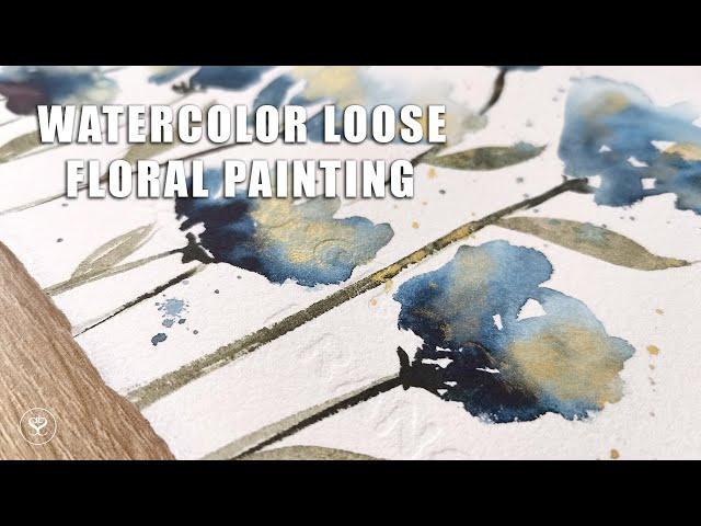 Loose watercolor floral painting - Quick and Easy painting REAL TIME