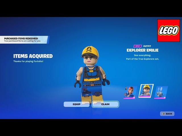 how to unlock LEGO explorer emily skin for free in fortnite