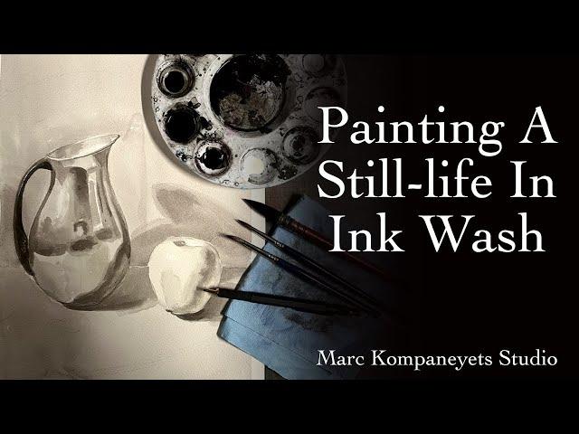 Still life in ink wash