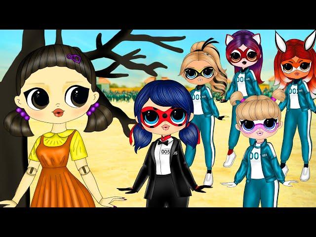 All Miraculous Ladybug Characters in Squid Game - DIY Paper Dolls & Crafts