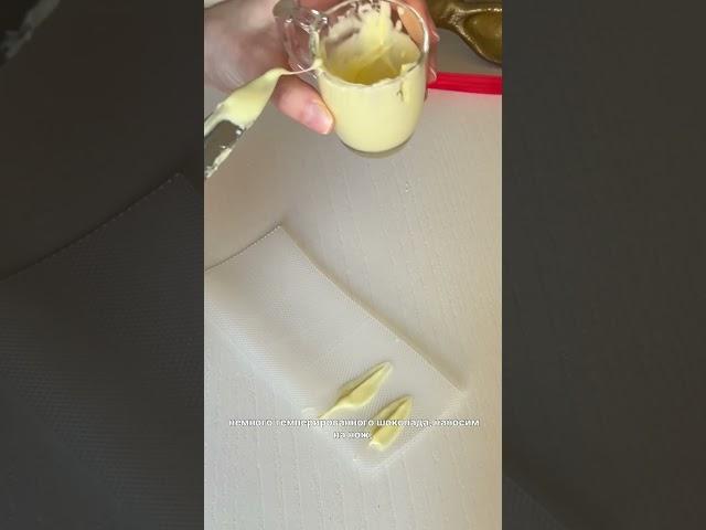 Перышки из шоколада без молдов и форм  как вам идея? #кондитер #торт #тортдекор