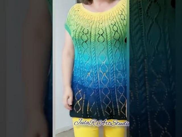 ТУНИКА СПИЦАМИ. #shorts #ручнаяработа #вязание #вязаниеспицами #handmade #knitting
