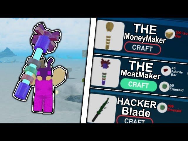 NOOB WITH MEATMAKER TROLLING!! *ADMIN WEAPON* (Roblox Booga Booga)