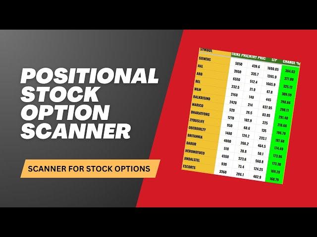 Positional Stock Option Scanner