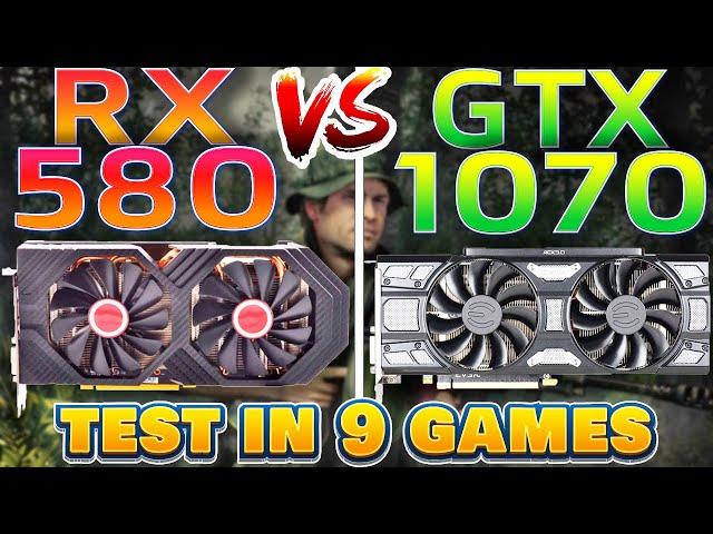 RX 580 8GB vs. GTX 1070 8GB - Test in 9 Games | 1080p