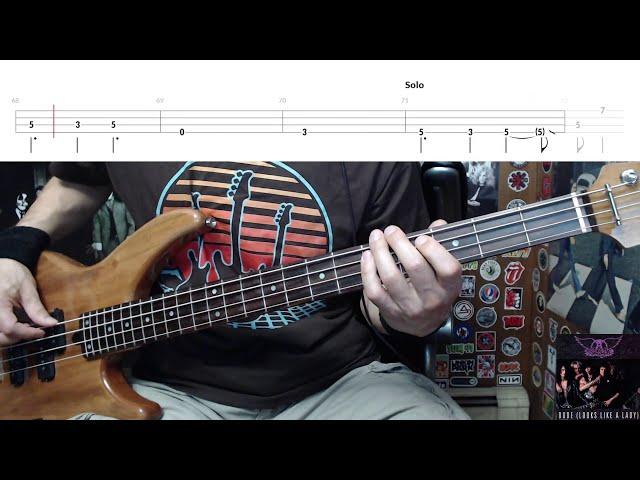 Dude (Looks Like A Lady) by Aerosmith - Bass Cover with Tabs Play-Along