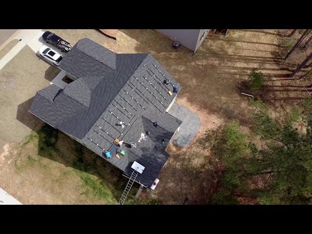 Drone Footage of Solar Panel Installation in Progress