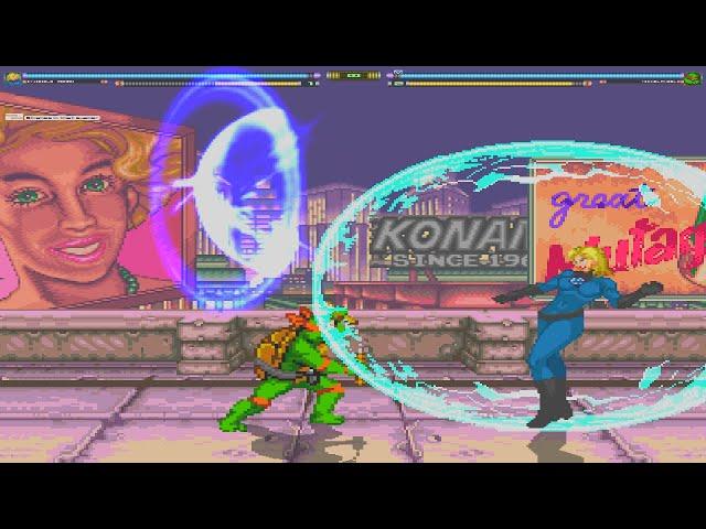 Invisible Woman vs Michaelangelo (TMNT) | Mugen Fighting Games