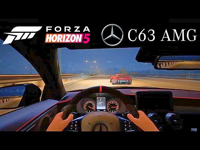 800HP Mercedes c63 CUTTING UP TRAFFIC | Forza Horizon 5 | Cockpit view