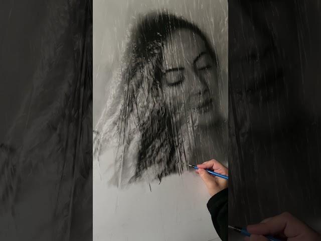 BEHIND THE VEIL- HYPERREALISTIC DRAWING  #art #hyperrealism #drawing