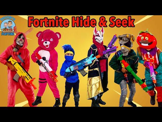 Fortnite Hide and Seek battle Royale game | Fortnite Skins | Deion's Playtime skits