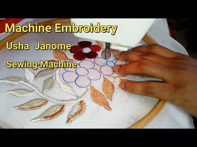 Easy  Machine Embroidery Design  For Churidar & Kurthi/Usha Janome Machine/For Beginners/ Malayalam