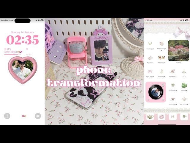 phone transformation  fairy coquette theme, wallpaper, icons, widgets, phone case