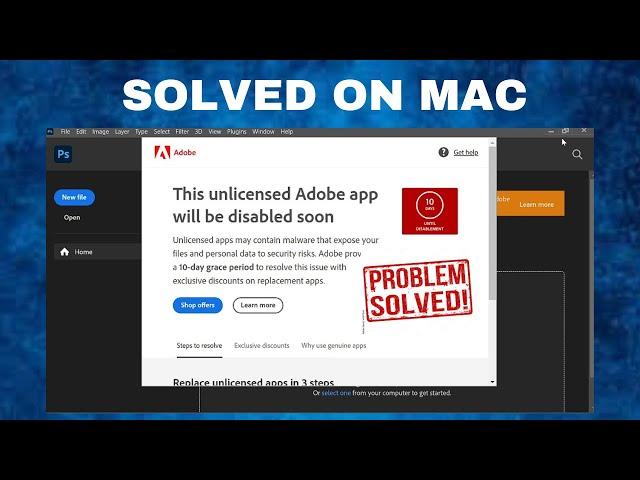 How To Fix Expired and Unlicensed Adobe Photoshop Error on MacBook