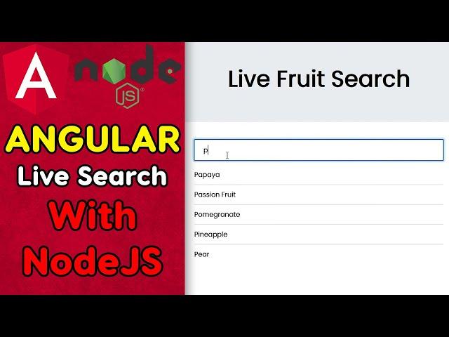 Live Search |Search Filter | Search AutoComplete – Angular for Beginners Tutorial